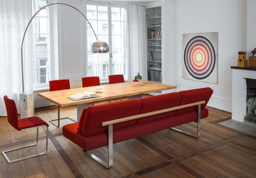 海外インテリア実例 ダイニングソファを置いてお洒落度up空間