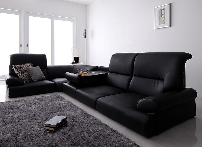 バロックスタイル ブラックソファ ハイバックソファ 3人掛け 合皮レザー ファブリック 背もたれ高い