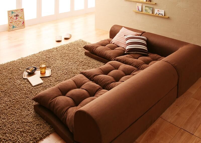 【レッドオレンジ】座椅子 ソファ 座椅子ソファ クッションソファ 3way 座椅子ソファ クッションソファ 3way レッドオレンジ