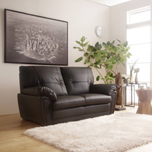 柔らかめの座り心地で快適 シンプルモダンファブリック 2人掛け