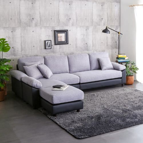 多彩なレイアウトでくつろぐ快適空間 6人掛けコーナーソファ PVCレザー