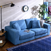 デニムソファ　2.5人掛けサイズ 楽天市場】2.5人掛けデニム風フロアソファ（布地）同色のクッション2個