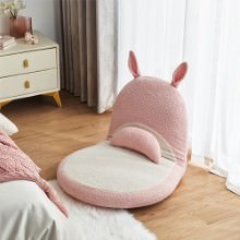 腰当て付きふわもこ素材の 角度調節リクライニングチェア Sサイズ