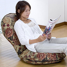リクライニング機能と円形クッションで満ち足りた気持ちになる 円満座椅子