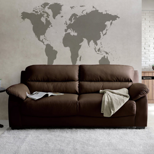 【新品未使用】2125D 本革張りポケットコイル3人掛けソファ■家具ダークブラウン3人用モダン男前レザー■展示品アウトレット展示処分品 ブラウンレザー2.5人掛けソファ ソファー 2.5人掛け（カラー