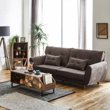 究極のくつろぎと贅沢な座り心地を体感 シンプルデザインソファ 3人掛け ブラウン
