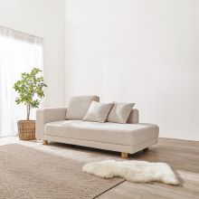 [搬入・設置無料] 広々座面が心地良い ソファ 2.5人掛け (アイボリー)