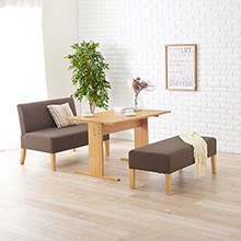 北欧スタイルでゆったりくつろぐ ダイニングベンチ (ブラウン)