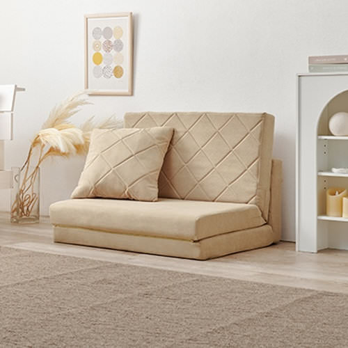 3WAYソファベッド 幅90cm ベージュ おうちの中で一番くつろげる場所になる 3wayソファベッド 幅90cmタイプ