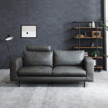 上質なインテリアに モダンデザイン本革ソファ 2.5人掛け グレーの詳細