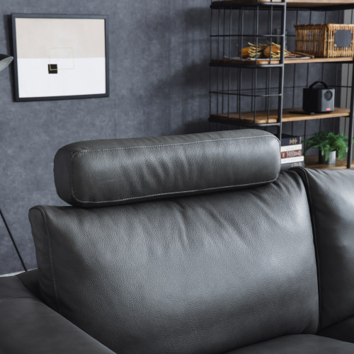 アクタス　ライトグレー レザーソファの　ヘッドレスト（牛革） アクタス ライトグレー レザーソファの ヘッドレスト（牛革