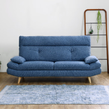 青いハイバックソファ リラックスタイムにぴったり ハイバックソファ 2人掛け ブルーの詳細