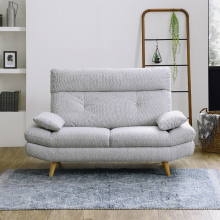 リラックスタイムにぴったり ハイバックソファ 2人掛け ブルーの