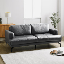 上質なインテリアに モダンデザイン本革ソファ 2.5人掛け グレーの詳細