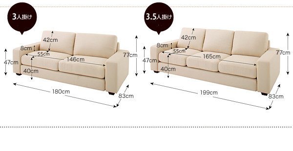 色から選べる ワイドタイプ カバーリングカウチソファ 2 5人掛けタイプの詳細 ソファスタイル